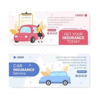 Car Insurance Banner Template Flat Design Illustration Editable of Square Background Suitable for Social media, Greeting Card and Web Internet Ads vector