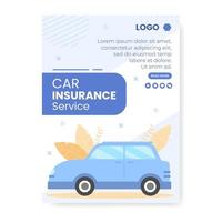 Car Insurance Poster Template Flat Design Illustration Editable of Square Background Suitable for Social media, Greeting Card and Web Internet Ads vector