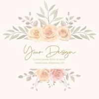 Elegant floral frame with blooming roses design vector