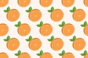 Dibujado a mano diseño de patrones sin fisuras de fruta naranja vector