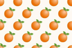 Hand drawn orange fruit seamless pattern design vector