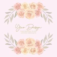 elegante marco floral con diseño de rosas florecientes vector