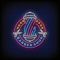 Barber Shop Neon Signs Style Text Vector