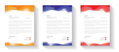 corporate modern letterhead design template with blue, yellow and orange color. creative modern letter head design template for your project. letterhead, letter head, simple letterhead design. vector