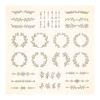 elemento de vector de marcos florales