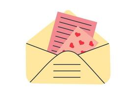 Envelope with love letters in inside. Love message. vector