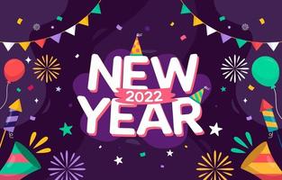 Flat New Year Background Template vector