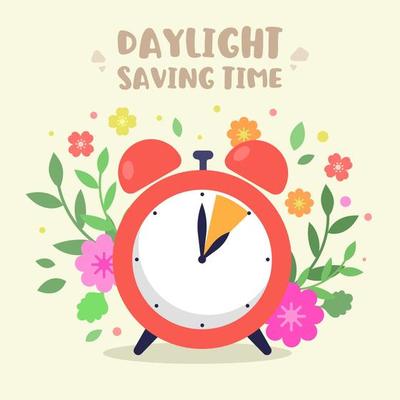 Daylight Saving Time Flat Design