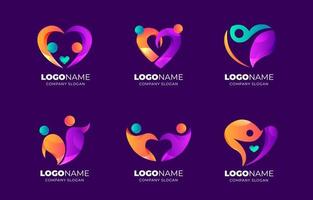 Gradient Logo Elements Human Love vector