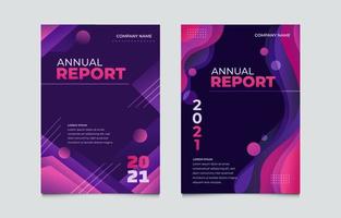 conjunto de portada de plantilla de informe anual vector