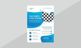 medical a4 flyer design template vector