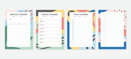 Minimalist Colorful Abstract Planner vector