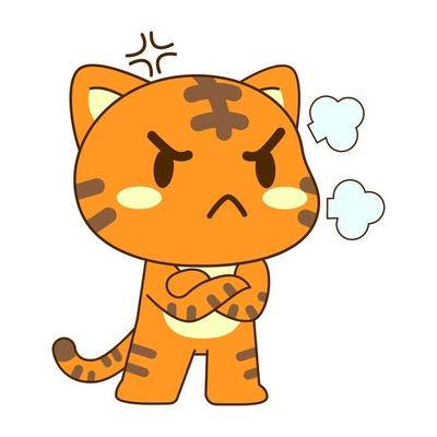 Small And Angry Cute Cat Design | Sticker