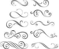 Curly royal calligraphic elements vector