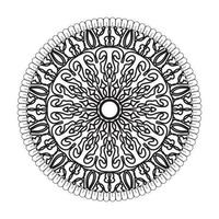 patrón circular en forma de mandala con flor para decoración de tatuaje de mandala de henna vector