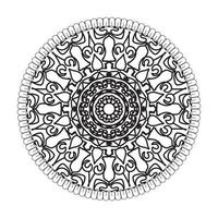 patrón circular en forma de mandala con flor para decoración de tatuaje de mandala de henna vector