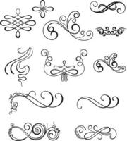 Flower royal calligraphic elements vector