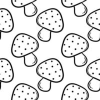 mushroom hand drawn seamless pattern vector