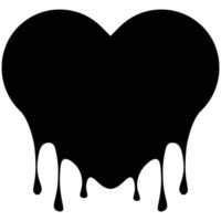 Dripping Shape of Heart Silhouette Icon vector