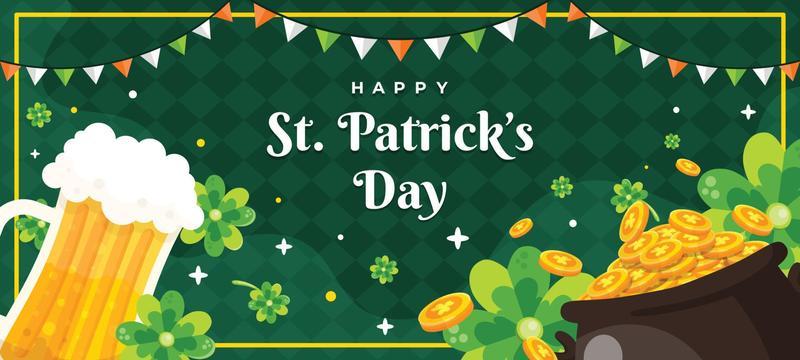 Happy St. Patricks Day with Beer and Coins