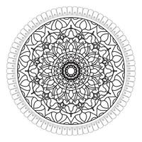 patrón circular en forma de mandala con flor para decoración de tatuaje de mandala de henna vector