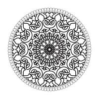 patrón circular en forma de mandala con flor para decoración de tatuaje de mandala de henna vector