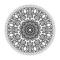 patrón circular en forma de mandala con flor para decoración de tatuaje de mandala de henna vector