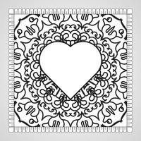 corazón dibujado a mano con mandala. decoración en el ornamento étnico oriental del doodle. vector