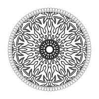 patrón circular en forma de mandala con flor para decoración de tatuaje de mandala de henna vector