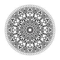 patrón circular en forma de mandala con flor para decoración de tatuaje de mandala de henna vector