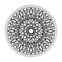 patrón circular en forma de mandala con flor para decoración de tatuaje de mandala de henna vector