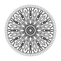 patrón circular en forma de mandala con flor para decoración de tatuaje de mandala de henna vector