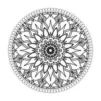 patrón circular en forma de mandala con flor para decoración de tatuaje de mandala de henna vector