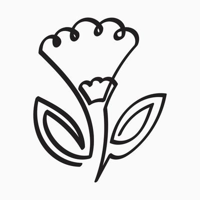 Elegant One Line Flower logo Illustration