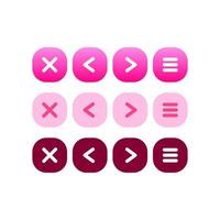 UI Pink Gradient Button Icon Kits vector