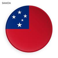 SAMOA flag icon in modern neomorphism style. Button for mobile application or web. Vector on white background