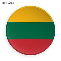 LITHUANIA flag icon in modern neomorphism style. Button for mobile application or web. Vector on white background