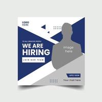 We Are Hiring Social Media Post Design Template vector