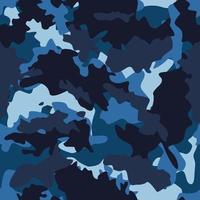 Deep Blue Ocean Army Camouflage Seamless Pattern vector