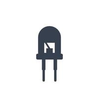 light emitting diode icon on white vector