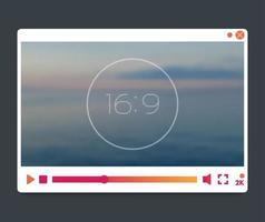 video player, modern interface template vector