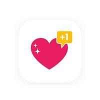 heart like with notification for web design vector