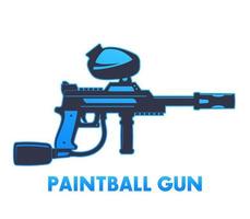 paintball gun isolated on white, vector illustration