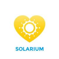 logo solarium con sol y corazon vector