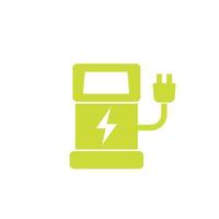 car charging station icon on white vector