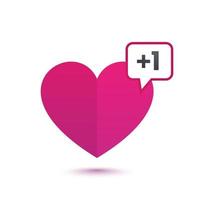 heart like with notification, vector interface element on white