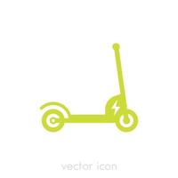 patinete, versión eléctrica, icono en blanco vector