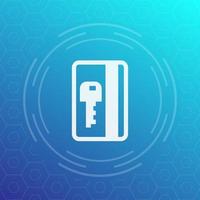 electronic pass, plastic card key icon vector