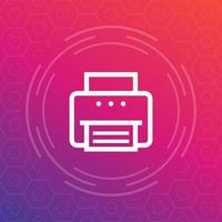 printer icon in linear style vector