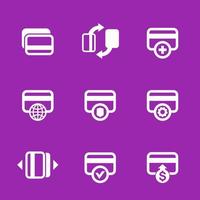 credit cards icons set for internet banking app, secure payments and transactions, processing, add funds vector